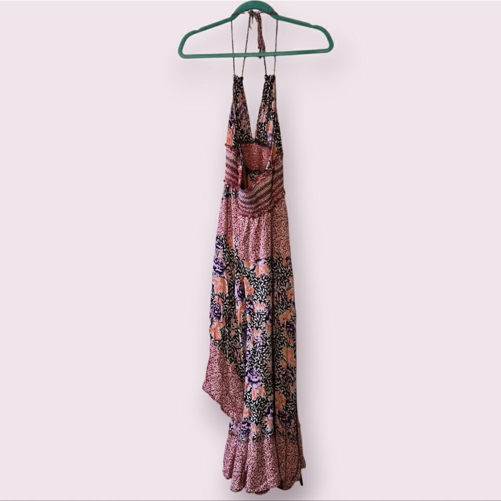 Free People Intimately Floral Print Gabriela Halter Open Back Boho Midi Dress XS - Picture 4 of 4